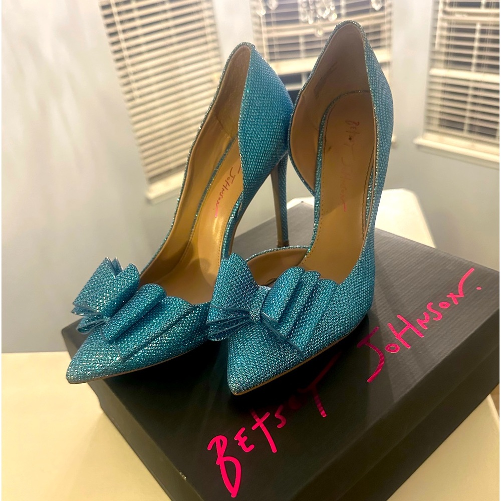 Betsy Johnson sparkly Prince blue heals